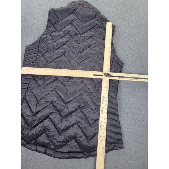 Calvin Klein Vest Womens Small Black Down Puffer Quilted Chevron Gold Zippers - Picture 8 of 10